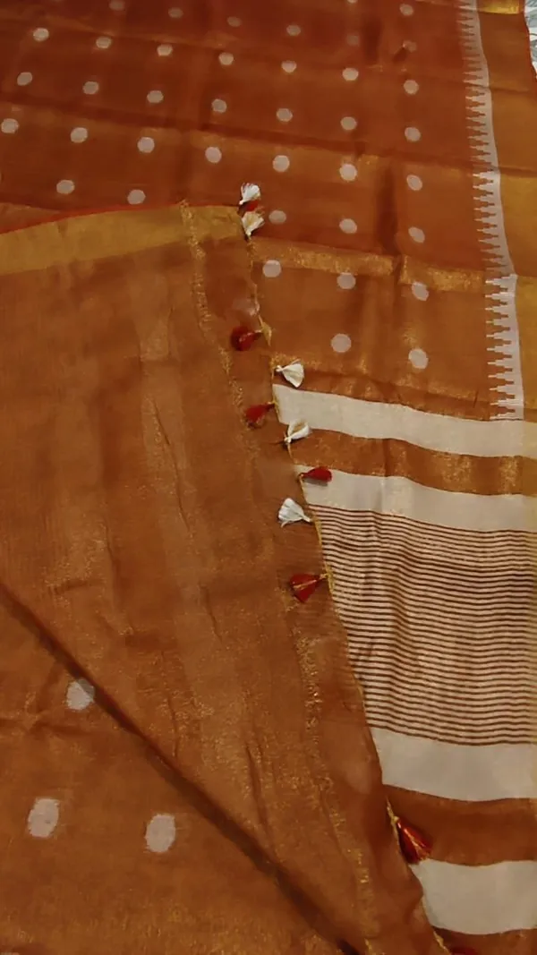 Elegant_Pure_Linen_Tissue_Saree_–_Copper_Brown_With_Silver_Zari_Accents