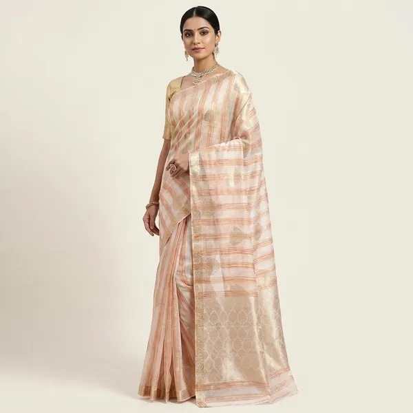 Elegant_Peach_Kota_Saree_With_Zari_Stripes_And_Rich_Border_For_Women