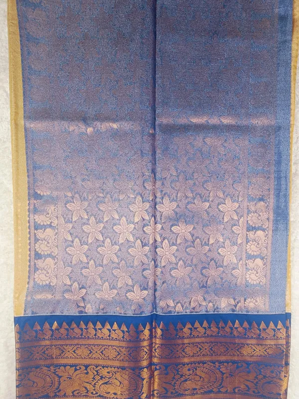 Elegant_Yellow_And_Blue_Mangalagiri_Handloom_Silk_Saree