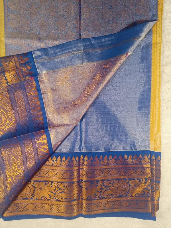 Elegant_Yellow_And_Blue_Mangalagiri_Handloom_Silk_Saree