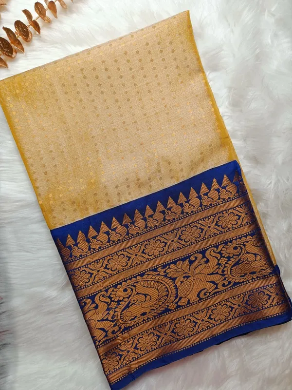 Elegant_Yellow_And_Blue_Mangalagiri_Handloom_Silk_Saree