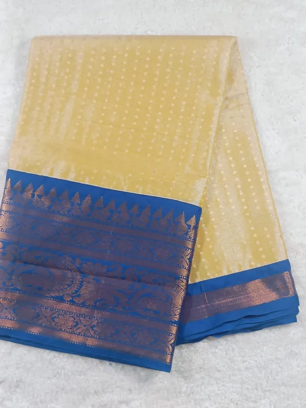 Elegant_Yellow_And_Blue_Mangalagiri_Handloom_Silk_Saree