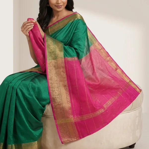 Green_And_Pink_Color_Mangalagiri_Saree