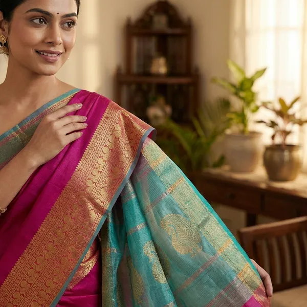 Pink_And_Sea_Green_Mangalgiri_Saree