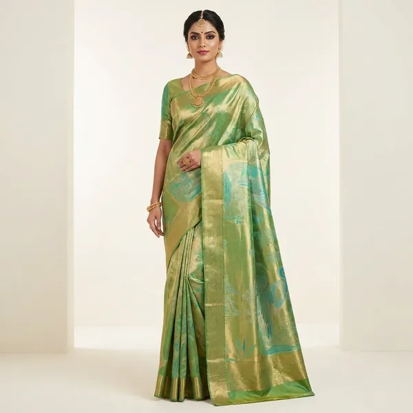 Green_And_Blue_Color_Pure_Kanchi_Pattu_Saree