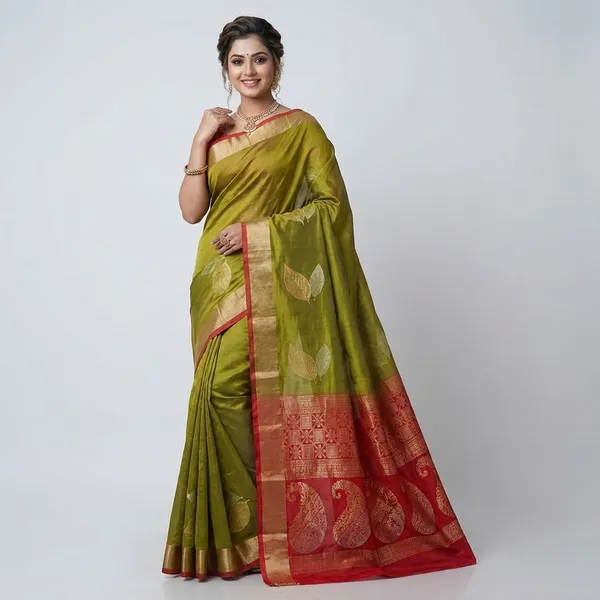 Olive_Green_Uppda_Silk_Saree