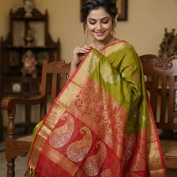 Olive_Green_Uppda_Silk_Saree