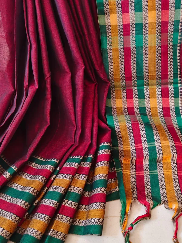 Narayanpet_Cotton_Saree_Maroon_With_Traditional_Border_For_Women