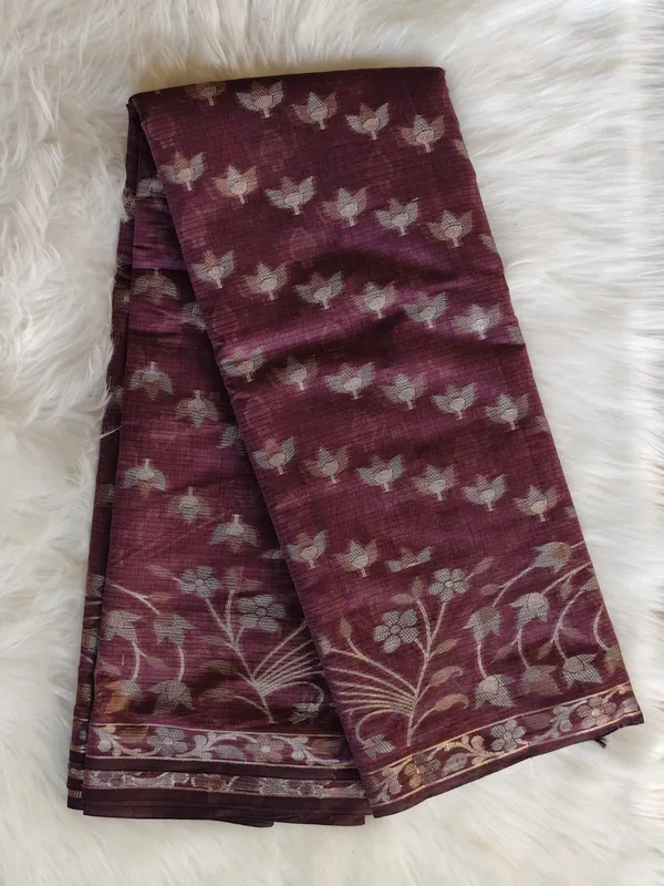 Elegant_Wine_Purple_Kota_Doria_Saree_With_Zari_Weaving_For_Women