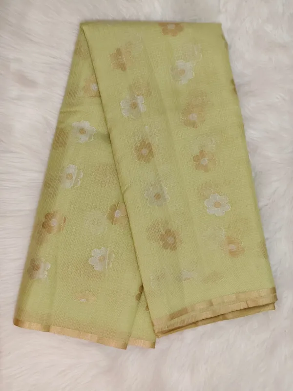 Soft_Pastel_Pistachio_Green_Kota_Silk_Saree_With_Delicate_Floral_Woven_Motifs_For_Women