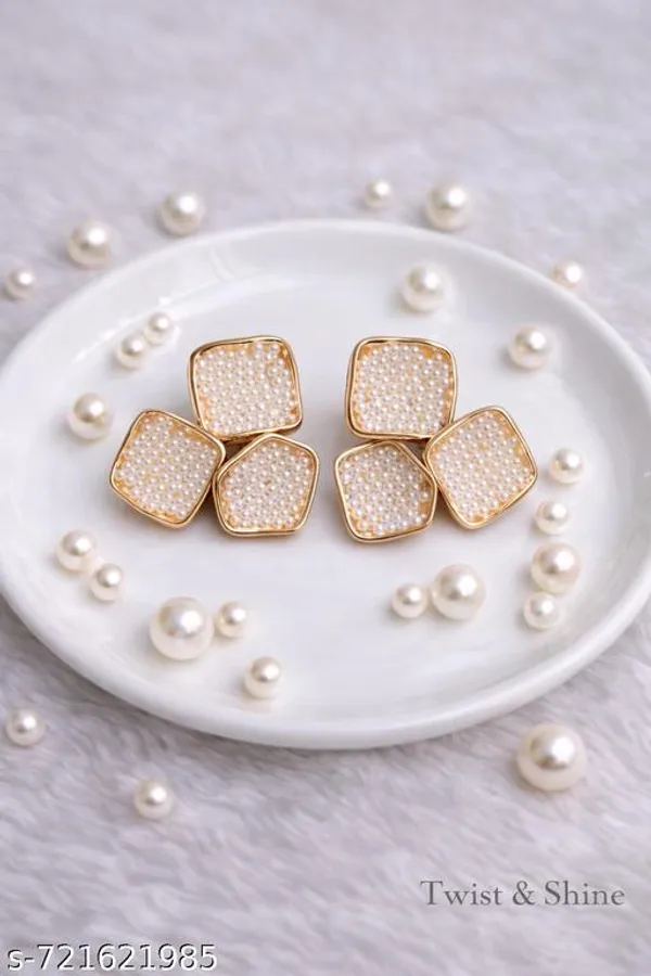 Cream_Alloy_And_Metal_Premium_Stud_Earrings_For_Women_And_Girls