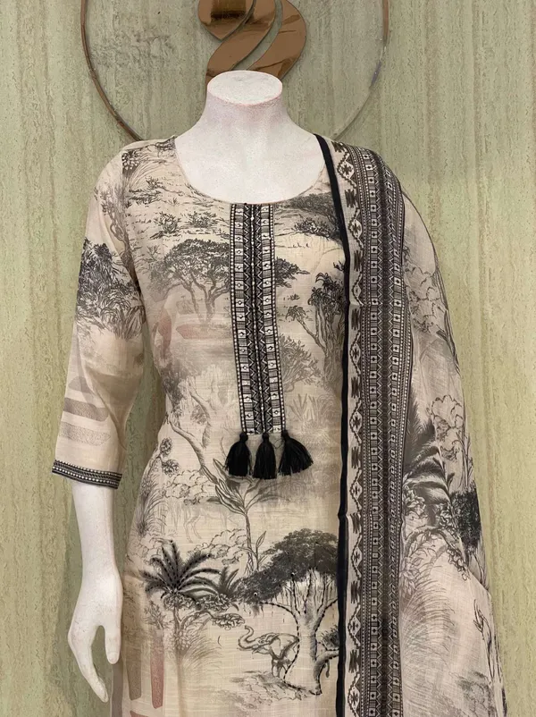 Beige_Cotton_Premium_Kurta_Set_For_Women