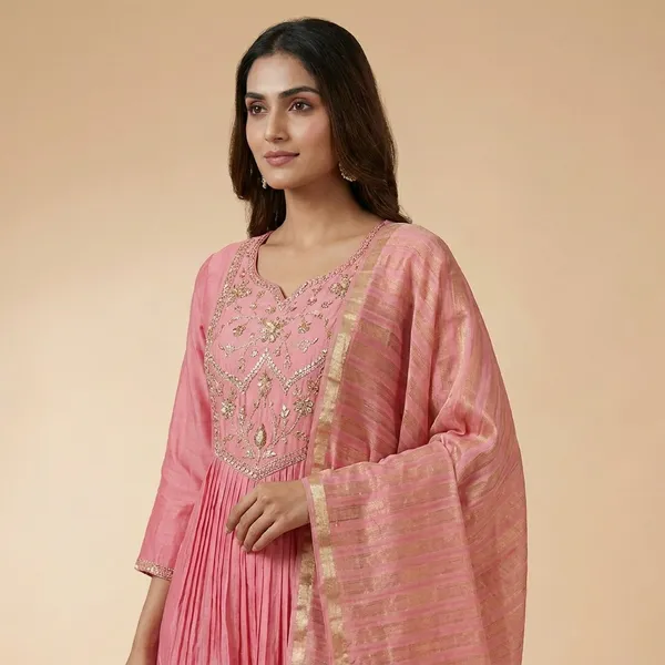 Pink_Cotton_Premium_Kurta_Set_For_Women