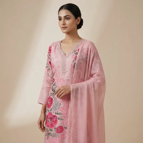 Pink_Cotton_Premium_Kurta_Set_For_Women