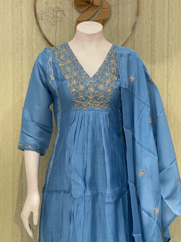 Blue_Cotton_Premium_Kurta_Set_For_Women