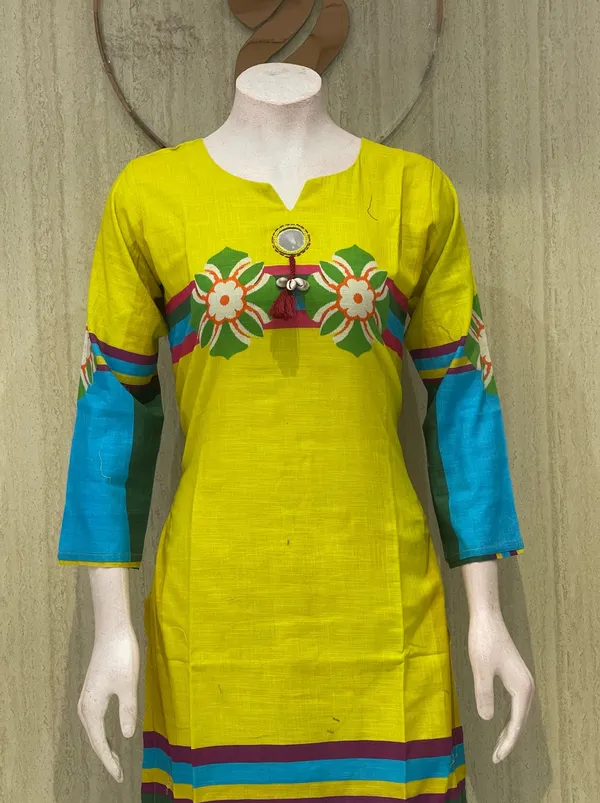 Yellow_Cotton_Premium_Kurta_Set_For_Women