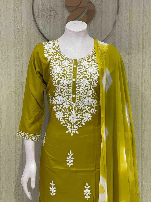 Mehendi_Cotton_Premium_Kurta_Set_For_Women