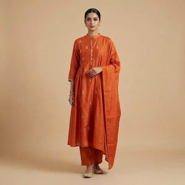 Orange_Embellished_Salwar_Suit_Set_with_Dupatta