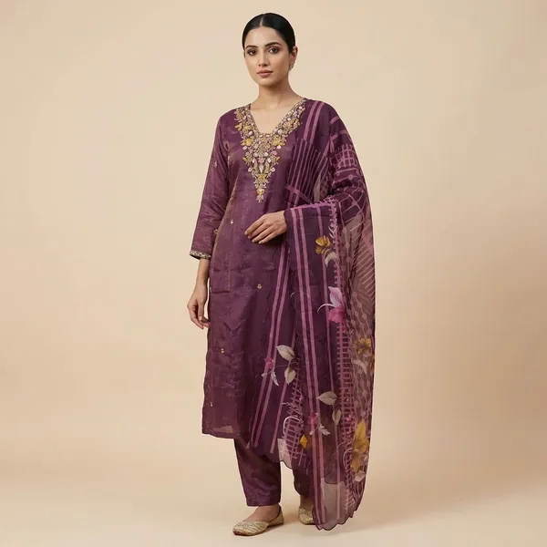 Purple_Floral_Embroidered_Ethnic_Suit_Set_with_Printed_Dupatta