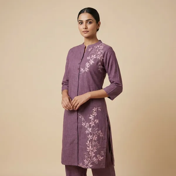 Purple_Cotton_Premium_Kurta_Set_For_Women