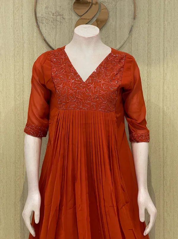 Orange_Cotton_Premium_Kurta_Set_For_Women