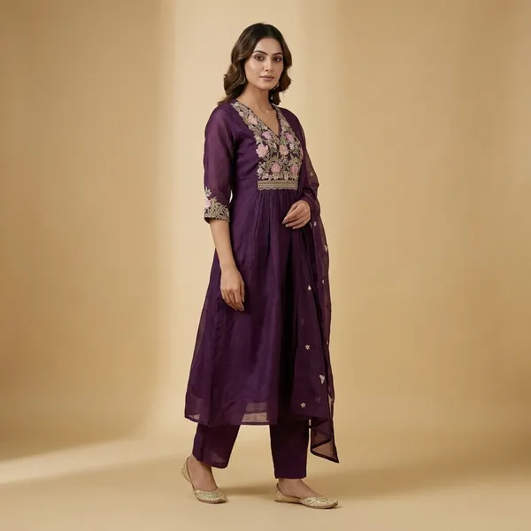 Purple_Cotton_Premium_Kurta_Set_For_Women
