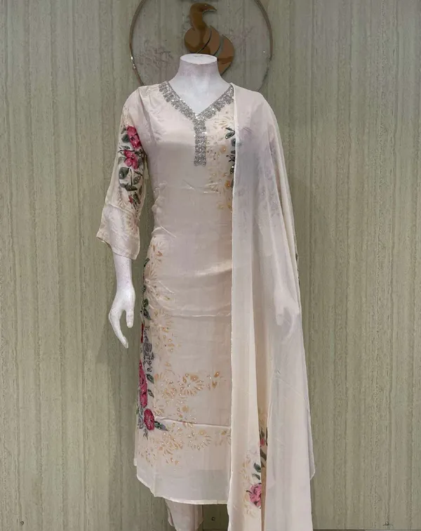 Beige_Cotton_Premium_Kurta_Set_For_Women
