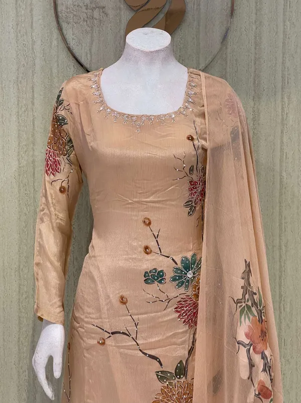 Beige_Cotton_Premium_Kurta_Set_For_Women