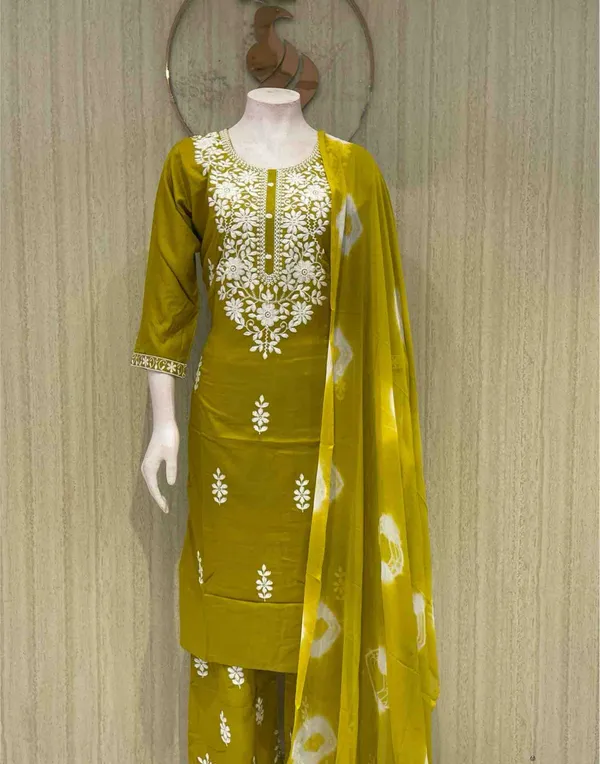 Mehendi_Cotton_Premium_Kurta_Set_For_Women