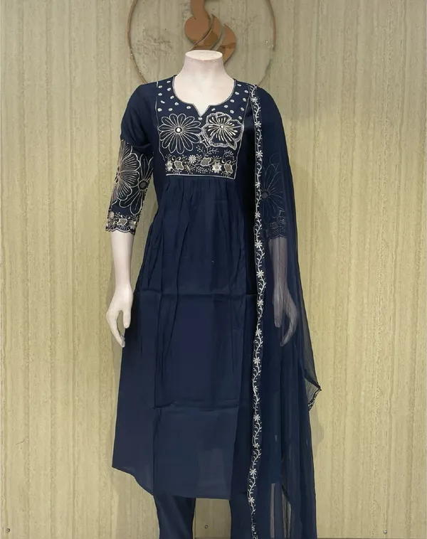 Navy_Cotton_Premium_Kurta_Set_For_Women