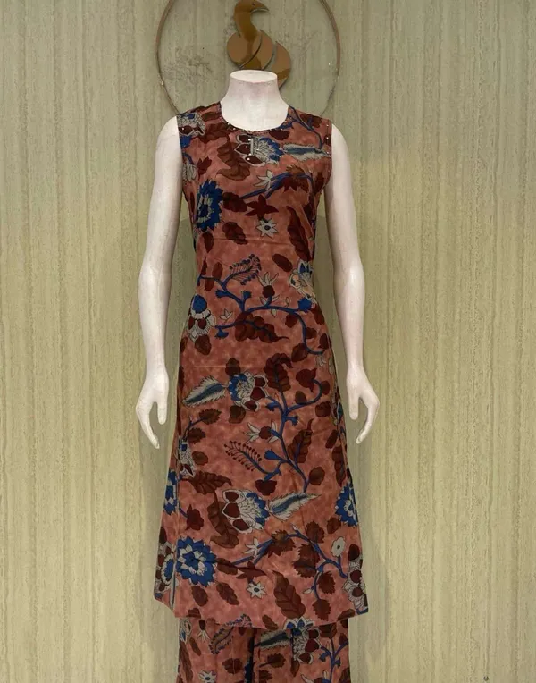 Rust_Cotton_Premium_Kurta_Set_For_Women