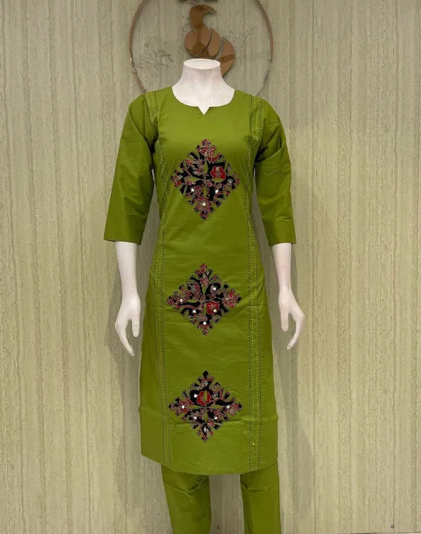 Orange_Cotton_Premium_Kurta_Set_For_Women