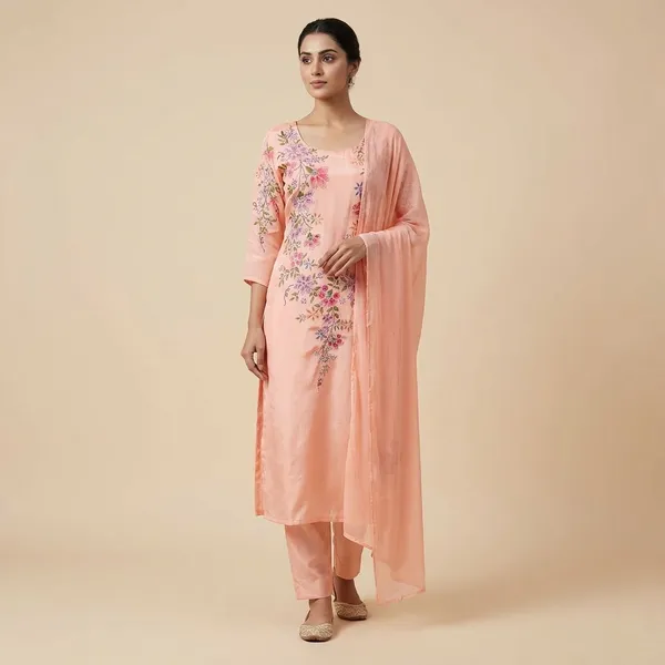 Pink_Cotton_Premium_Kurta_Set_For_Women