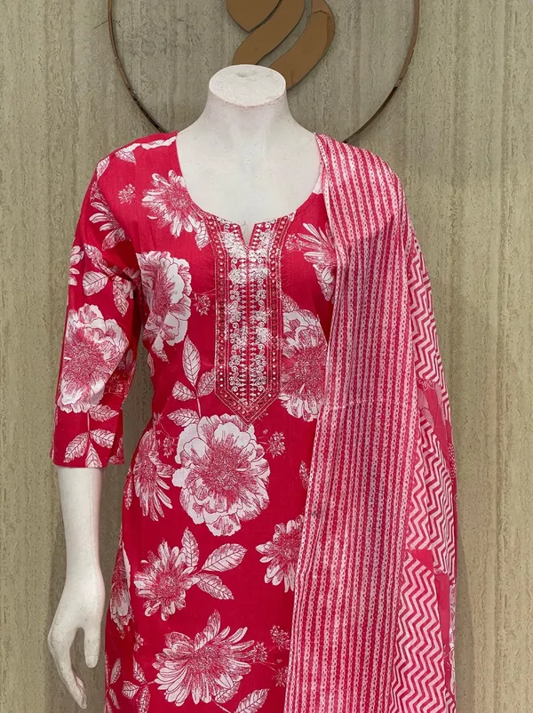 Red_Floral_Printed_Cotton_Salwar_Suit_Set_with_Dupatta