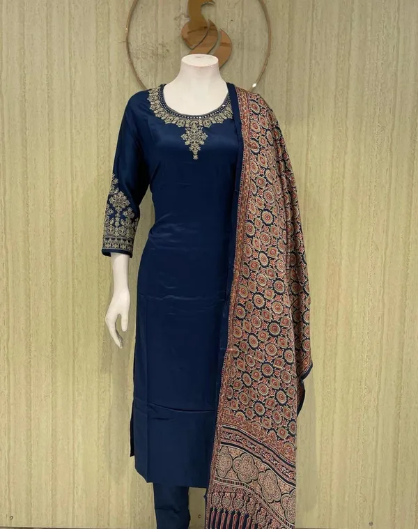 Navy_Blue_Embroidered_Cotton_Salwar_Suit_with_Printed_Dupatta
