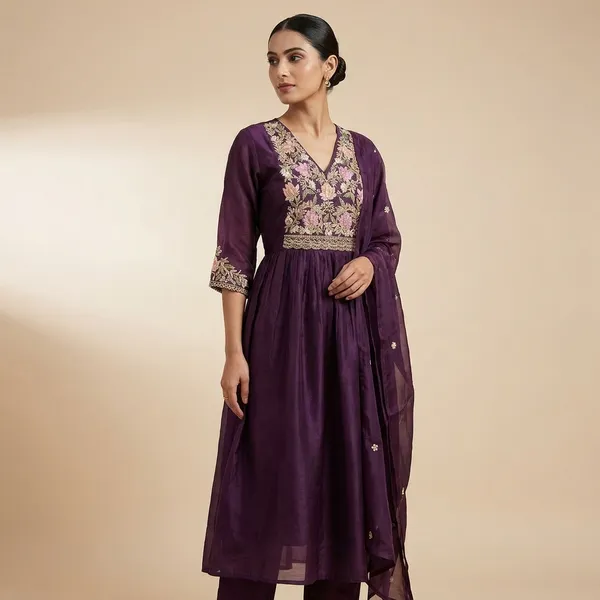 Purple_Cotton_Premium_Kurta_Set_For_Women