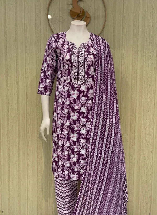 Purple_Floral_Print_Cotton_Kurti_with_Embroidered_Neckline