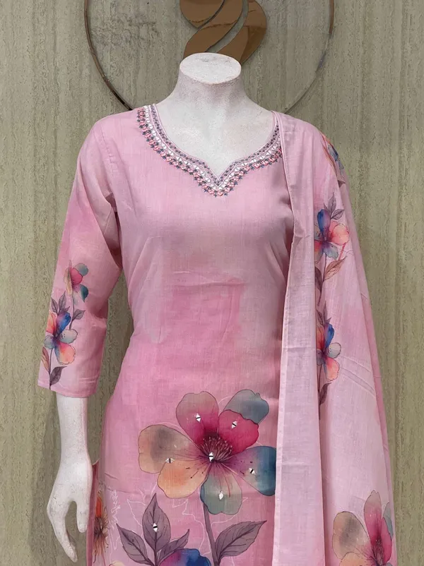 Pink_Cotton_Premium_Kurta_Set_For_Women