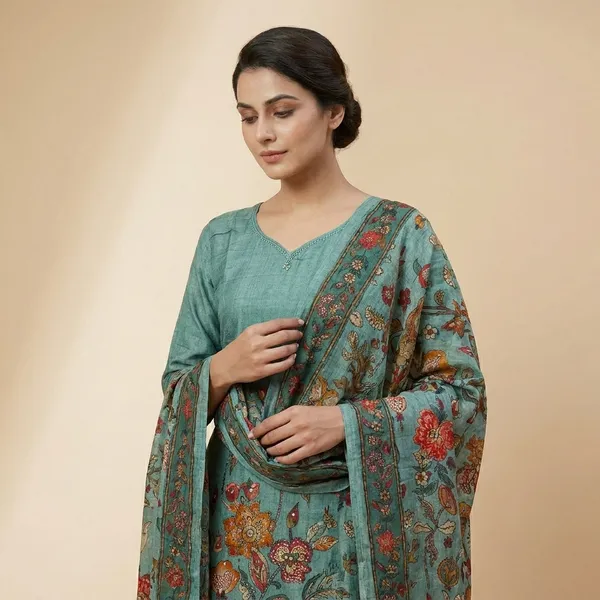 Teal_Cotton_Premium_Kurta_Set_For_Women