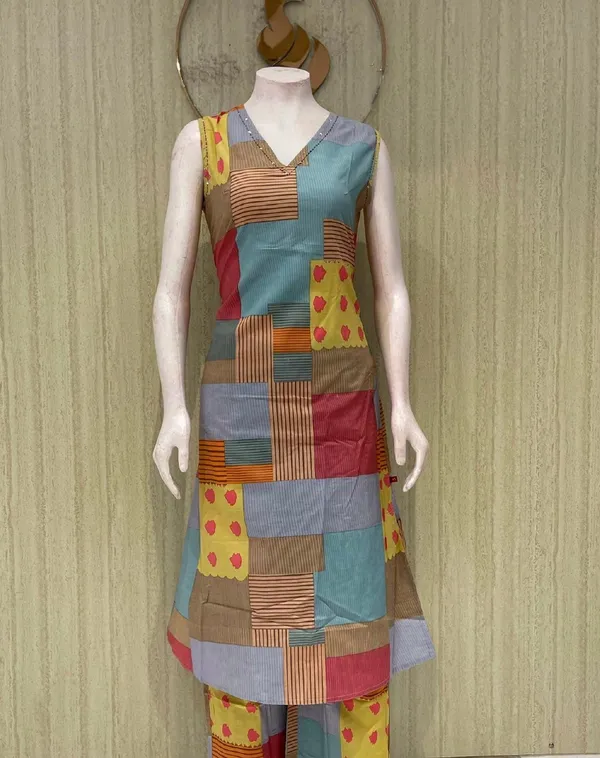 Multicolor_Patchwork_Kurti_and_Palazzo_Set