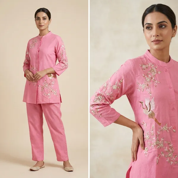 Pink_Cotton_Premium_Kurta_Set_For_Women