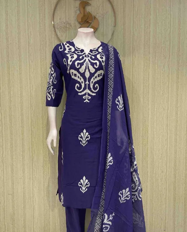 Purple_Cotton_Premium_Kurta_Set_For_Women
