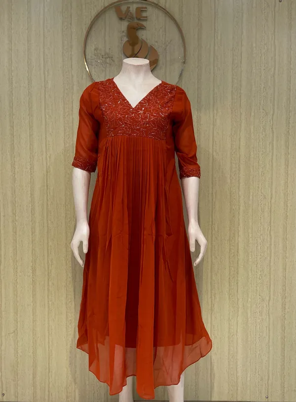 Orange_Cotton_Premium_Kurta_Set_For_Women