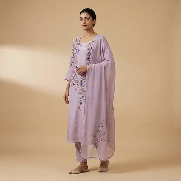 Lavender_Cotton_Premium_Kurta_Set_For_Women