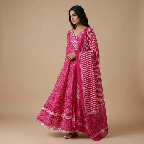 Pink_Cotton_Premium_Kurta_Set_For_Women