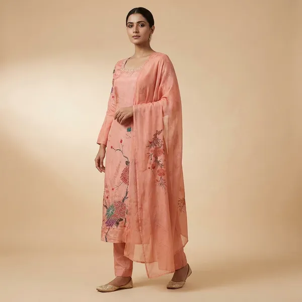 Pink_Cotton_Premium_Kurta_Set_For_Women