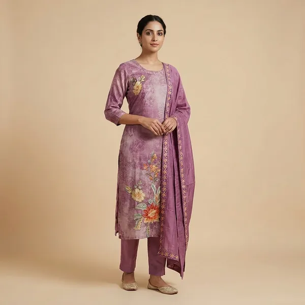 Purple_Cotton_Premium_Kurta_Set_For_Women