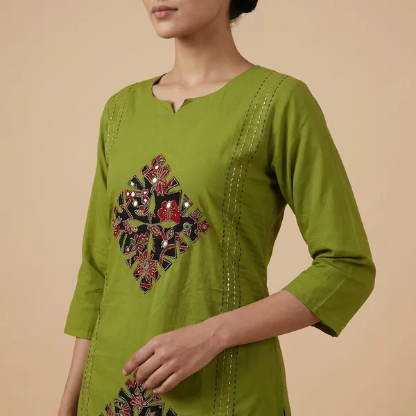 Orange_Cotton_Premium_Kurta_Set_For_Women