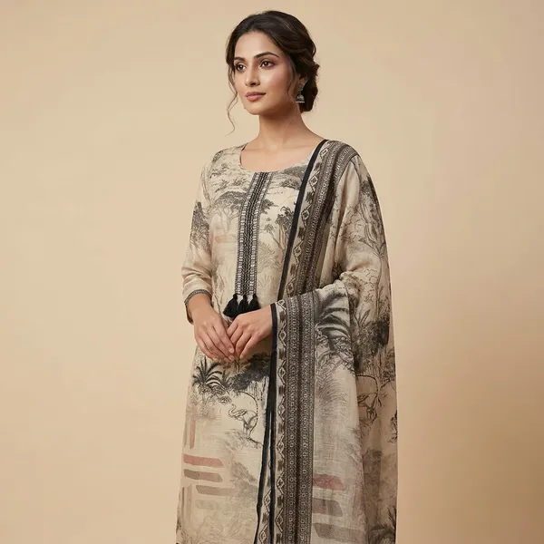 Beige_Cotton_Premium_Kurta_Set_For_Women