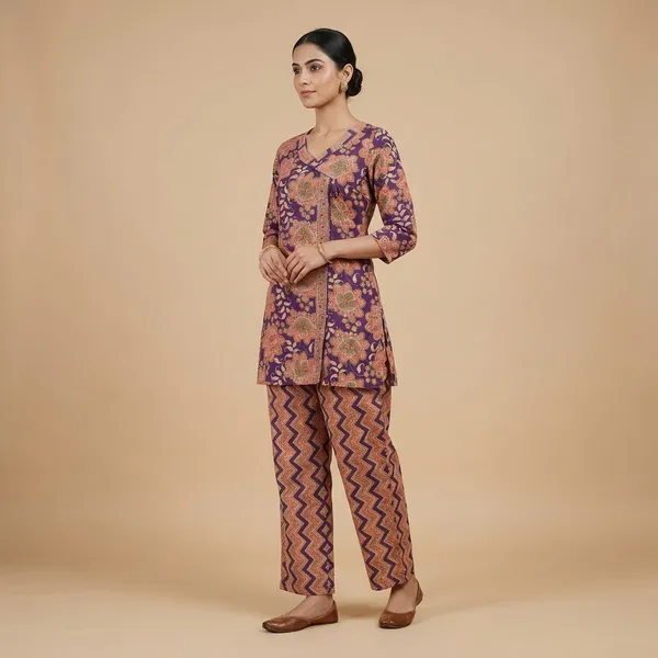 Purple_Cotton_Premium_Kurta_Set_For_Women